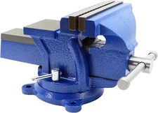 6" Heavy Duty Bench Vise Cast Iron Vise with 360° Flexible Swivel Locking Base 