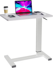 Rolling Adjustable Overbed Table with Wheels - Mobile Laptop  Standing Desk