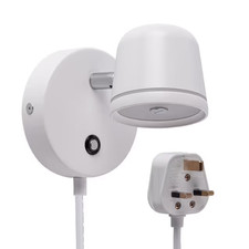 Aisilan Plug in Wall Light White Adjustable Wall Sconce with Touch Switch Dimmab