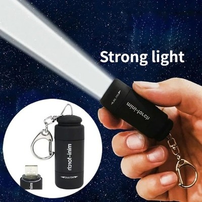 LED Taschen Schlüsselanhänger Wiederaufladbar Wasserdicht StronMini Schlüsselring Camping Taschenlampe