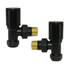 Thermostatic Manual TRV Radiator Valves 1/2" x 15mm Angled Straight Rad Valve