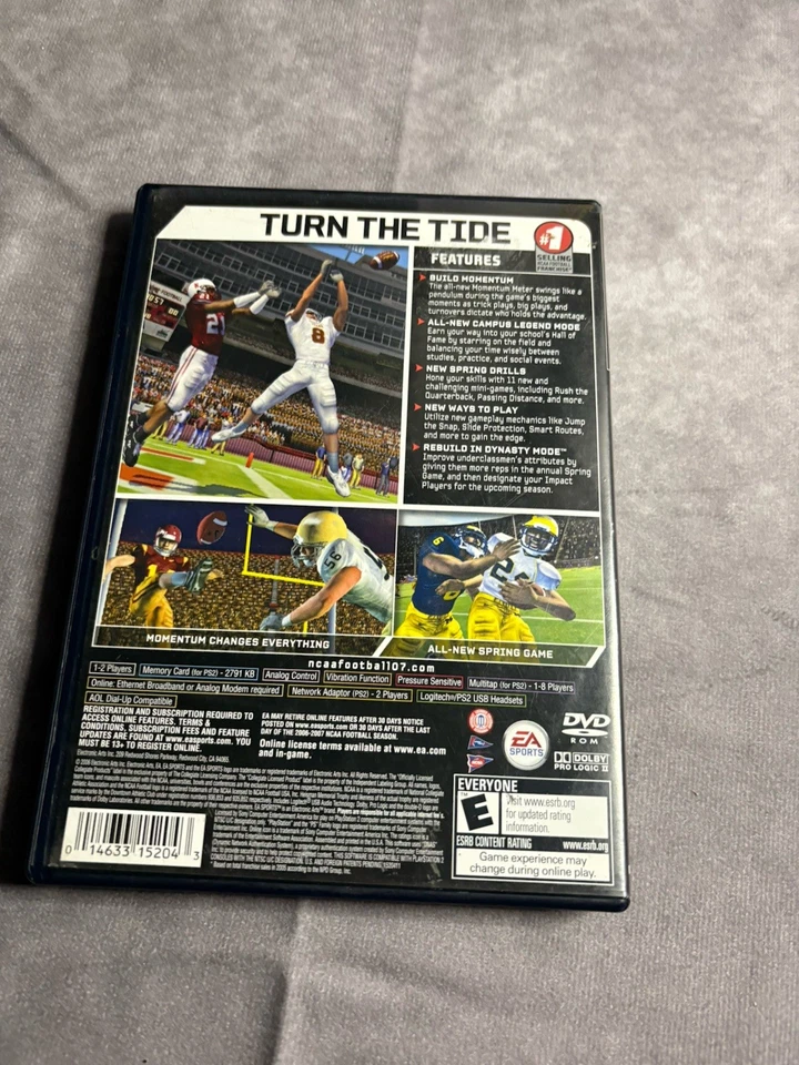 NCAA Football 07 PlayStation 2 PS2 Complete CIB Tested College Sports Game EA - Image 3 of 3