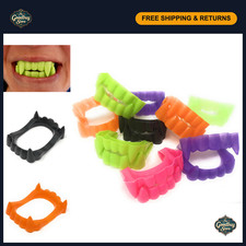 144 Glow-in-the-Dark Vampire Teeth Fangs - Assorted Colors for Halloween Costume