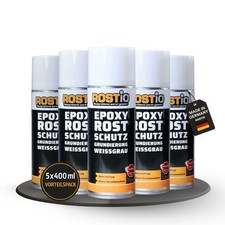 5 x Rostio Epoxy EP Grundierung Primer Rostschutz Rostumwandler Spray 5er Set 