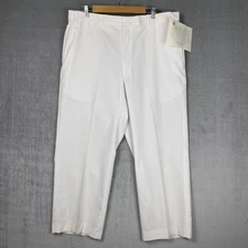 Vtg Norm Thompson Pants Mens 40R White Auto Sizer Deadstock Made in USA NOS