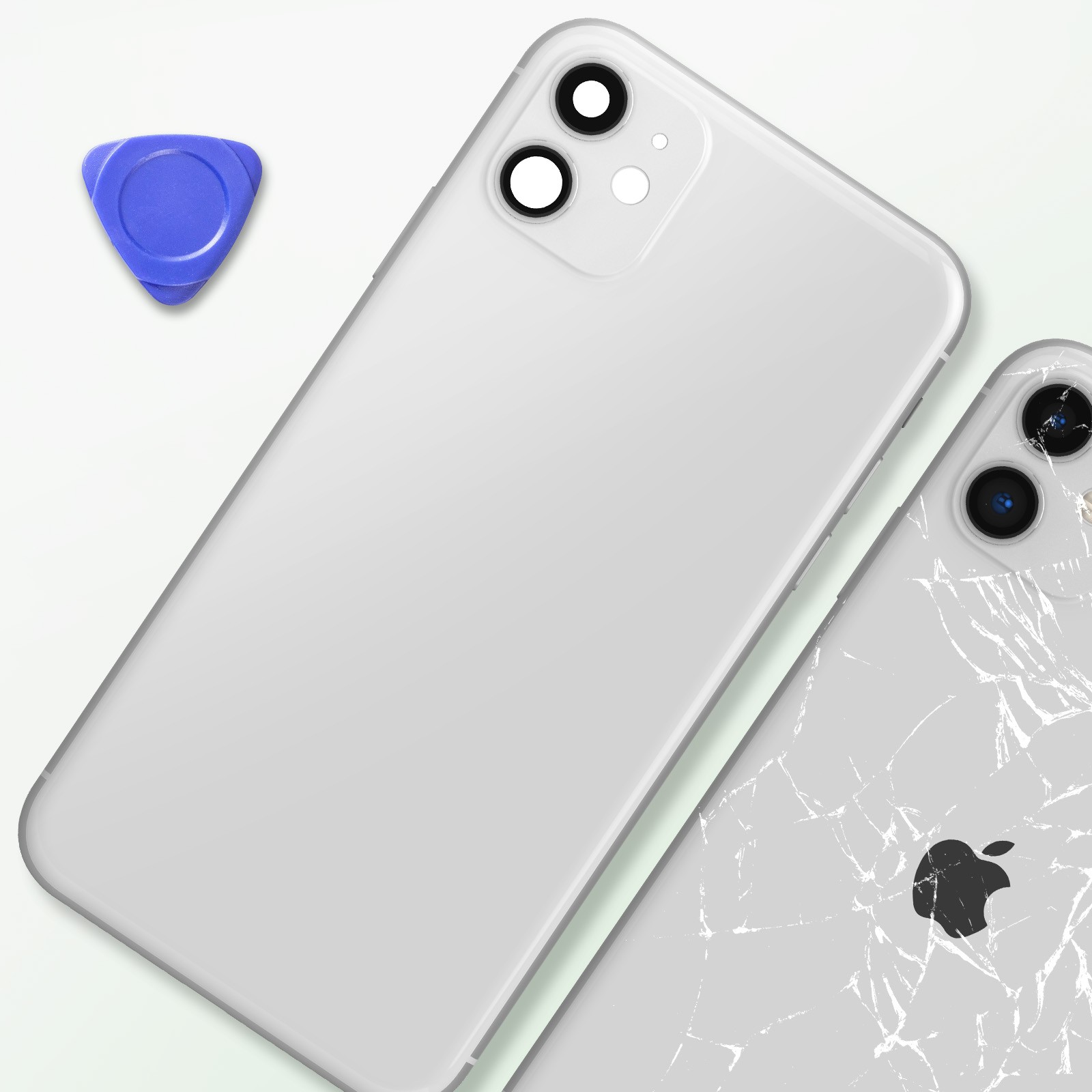 Coque arrière iPhone 11 gris clair avec châssis interne et vitre Clappio - 4