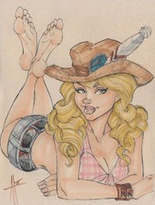 Anthony Helmer Original Country Girl Pin-Up A...