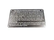 Data Plate Fits To Superfex Engine Heater Jeep Willys Mb Ford Gpw Dash M V498-8 Data Plate Fits To Superfex Engine Heater Jeep Willys Mb Ford Gpw Dash M V498-8