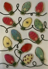 BIG CHRISTMAS LIGHTBULBS Stickety-Doo-Da•Epoxy•Stickers (13pc)AGC•Holiday•Dots•