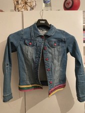 Desigual Denim-Jeansjacke Blau bestickt Blume...