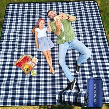X-Large Picnic Blanket Waterproof Foldable with 3 Layers Material, 118.1"x78.7"