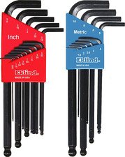 Eklind 13222 Ball-Hex L-Key Allen Wrench Combo- Inch / MM (2 Sets 22Pc), 22-Piec