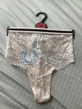 M S Pale Rose Lace Thong Size 18 BNWT
