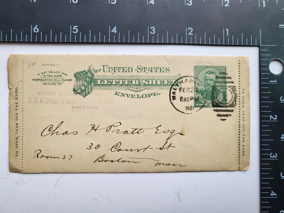 U293 postal history original entire letter sheet written document Massachusetts - Image 2 of 3