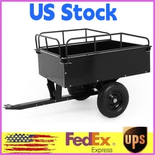 Heavy Duty 750LBS Lawn Mower Cart,15 Cu.Ft Steel Small Utility Trailer for Farm