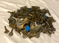 4 lb. Lot of Misc. Cut Keys House Business Brass Silver Upcycle Craft Art B