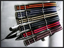 22mm Black Grey NATO g10 watch band strap Military RAF bonded IW SUISSE 18 20 24