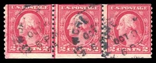 #453 Used Line Strip of Three w/ PSE Certificate # 01276490