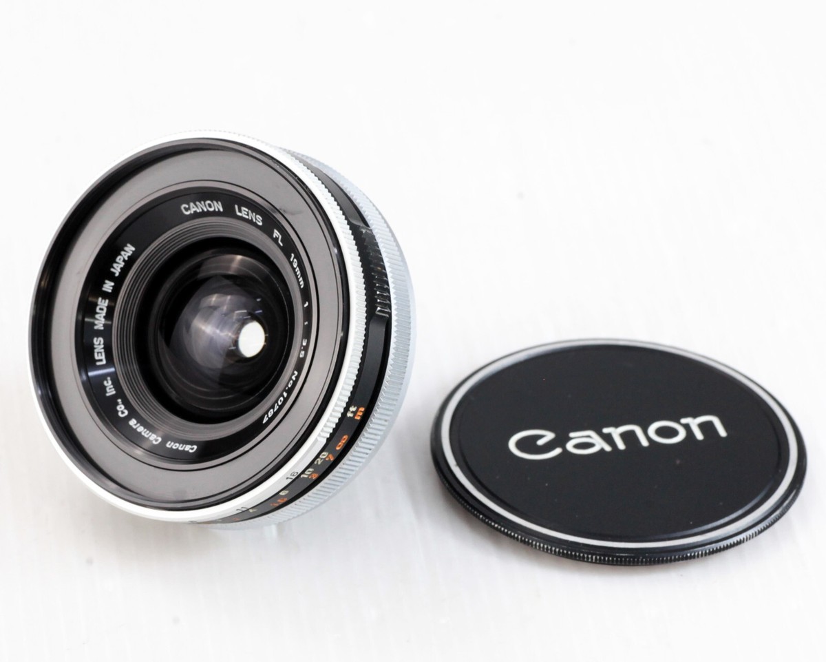 Canon FL 19mm f/3.5 MF Wide Angle Early Model Lens for FL/FD Canon FL 19mm f/3.5 MF Wide Angle Early Model Lens for FL/FD