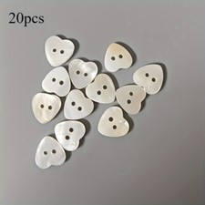 20pcs DIY Naturel Coque 2-hole Plat Bouton Cœur Vêtement Couture Art Accessoire