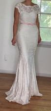 Avenue Diagonal by Pronovias Wedding Dress, New, off white lace with pink bow
