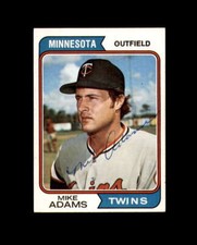 Mike Adams Hand Signed 1974 Topps Minnesota Twins Autograph