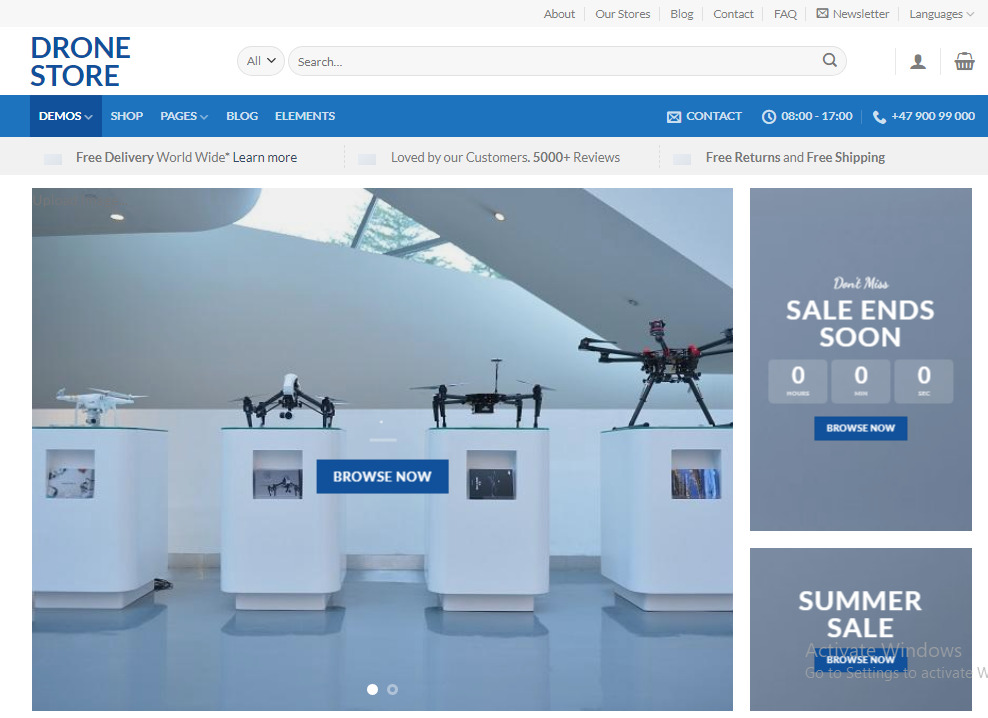 Flying Drones Store Turnkey Dropshipping Redymade Website Free hosting & set up