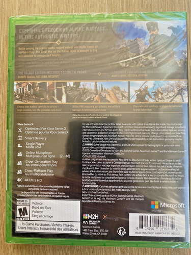 WWI Isonzo Italian Front Deluxe Edition XBox One / Series X New Sealed Fast Ship - Picture 2 of 5