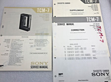 Original OEM Sony TCM-7 Service Manual Repair Cassette Corder Walkman 1982