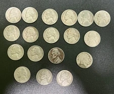 Lot of 18 Nickles 1939-1959, 1962,63,66 with a Buffalo nickle no date