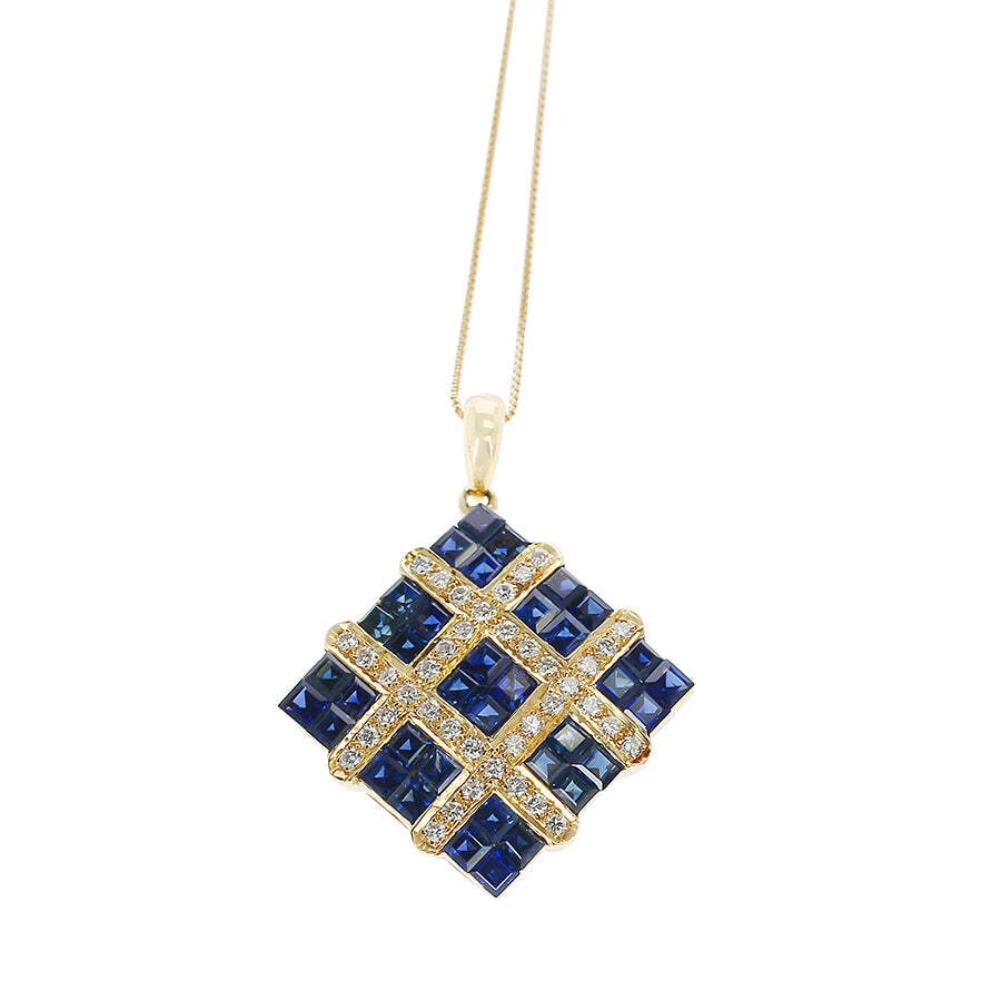 Square clearance sapphire pendant
