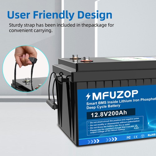 12V 200Ah LiFePO4 Lithium Battery 15000+ Deep Cycles Solar 10-Year Lifetime RV - Picture 12 of 17