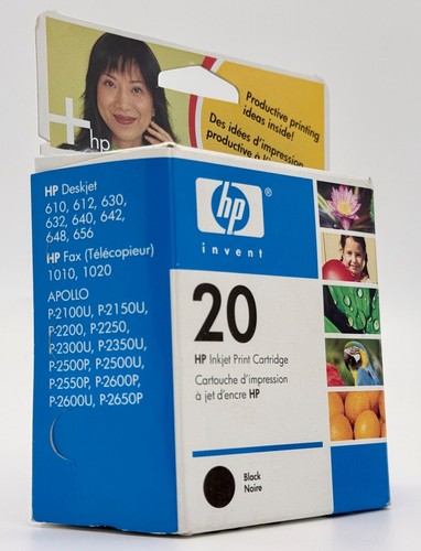 HP 20 Black Ink Cartridge C6614DN Genuine New & Sealed 08/06 - 第 2/4 張圖片