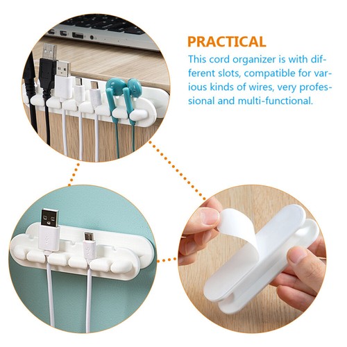Set of 3 Wire Clip Office Cable Management Cord Storage Organizer - Photo 5/12