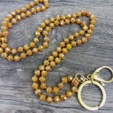 Fashion Women's Hand Knotted Beaded Lanyard - Harvest