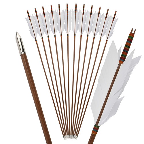 33" Archery Bamboo Arrows Turkey Feathers Longbow Recurve Bow Archery Hunting - Picture 32 of 39