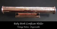 Vintage Silver-Plated Baby Birth Certificate Holder Stand Display - Unused