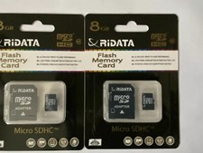 2-PK RiDATA Micro SDHC Class 10 8GB w/ SD Adapter