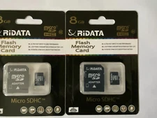 2-PK RiDATA Micro SDHC Class 10 8GB w/ SD Adapter