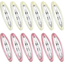  12 Pcs Oval 2.8 In Tortoise Metal Hair Clips for Women Ellipse Non Vivid Style