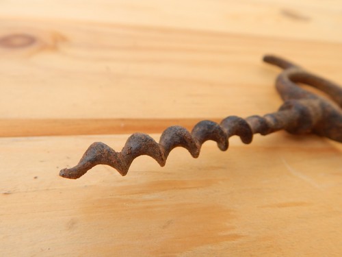 Original Antique 19th Century Iron Wine bottle Opener Corkscrew - Bild 9 von 12