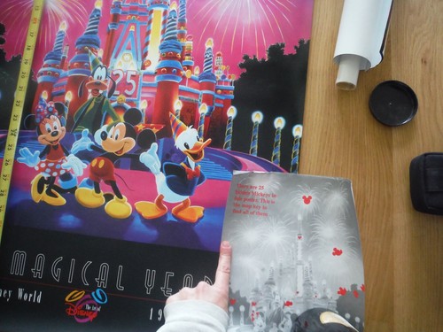Poster Castello Torta 25° Compleanno Disney RARO Topolino Nascosto NUOVO - Foto 4 di 4
