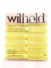 NIB Wilhold Yellow 14 Snap on Rollers Yellow w/ Cover Hair Curlers Vintage #9082