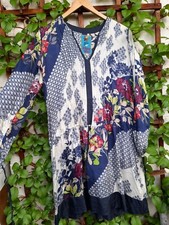 johnny was XS oversized auch s m l Seide Tunika Kleid bunt top Blsue