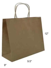 BROWN KRAFT CARRY BAGS WITH SECURE SEALING TAPE & HANDLES  250bags [CTC112]