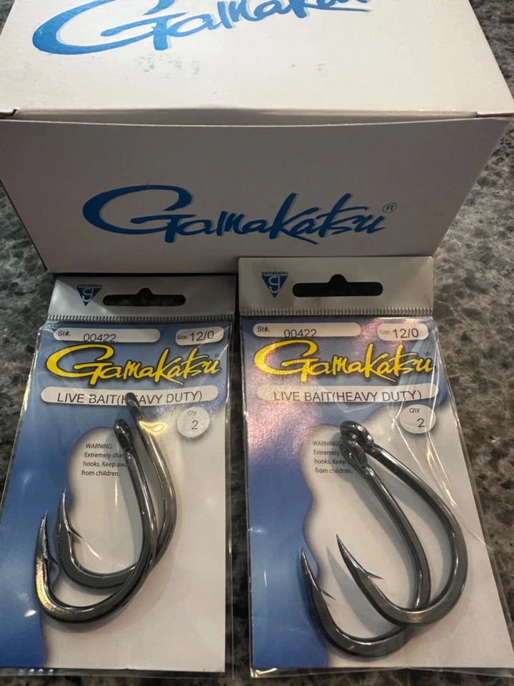 Ganchos de atún Gamakatsu Live Bait HD 12/0 - Caja a granel. 20 paquetes por caja - 40 ganchos Foto 3 de 4