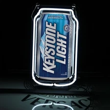 KEYSTONE LIGHT Can Neon Sign Light Real Glass Tube Beer Bar Wall Decor 13"x7"