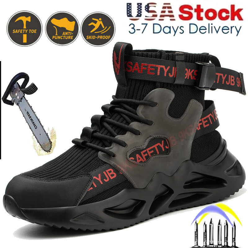 Para hombre Best Work Shoes TALLA 8-13 Puntera de seguridad Negras Anti-aplastamiento Tenis anti-punción