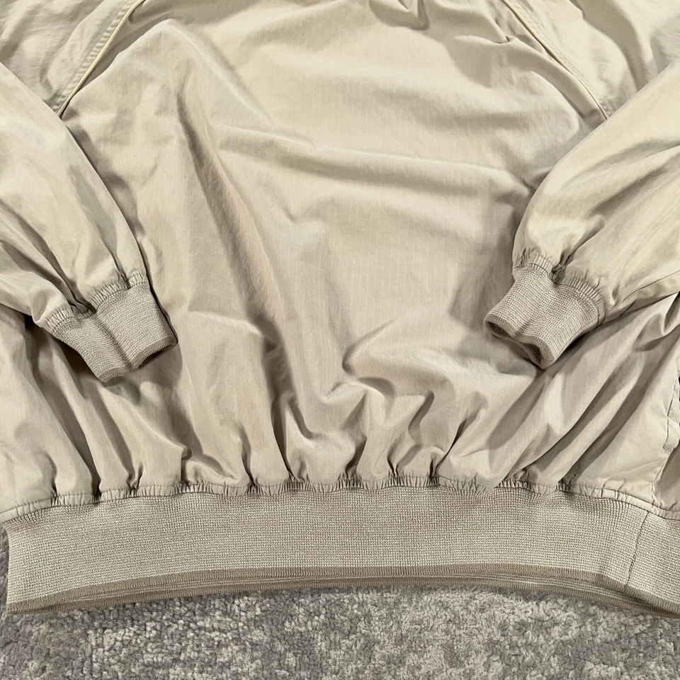 Chaqueta cortavientos de golf Greg Norman de colección para hombre grande L beige pulóver logotipo de tiburón Foto 3 de 4