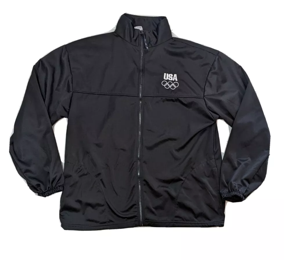 USA Olympic Committee Black USA Full Zip Track Jacket Size XL Made in USA  VTG | eBay